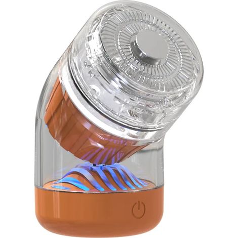 (Curved Orange) Mini rasoir électrique magnétique, rechargeable par USB, tête magnétique détachable, indispensable en voyage. (1/2)