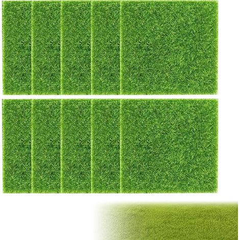 Faux Gazon Exterieur, Fausse Pelouse Balcon Jardin, Artificiel, Tapis de Pelouse Artificielle pour Décoration de Herbe de Mousse Miniature Maison de Poupée (1/5)