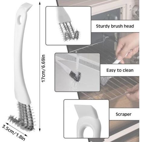 Brosse de gril avec poignée, brosse de gril sûre, brosse de nettoyage de barbecue, nettoyant de gril, brosse de gril métallique pour cadeau d'accessoires de gril extérieur (1/5)