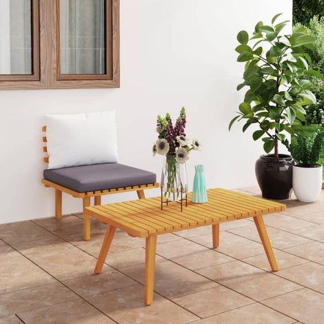 Lot de 2 Salon de jardin Salon d'extérieur Ensemble Meuble de Jardin Mobilier d'Extérieur avec coussins Bois d'acacia solide XFNRX445637 (1/5)