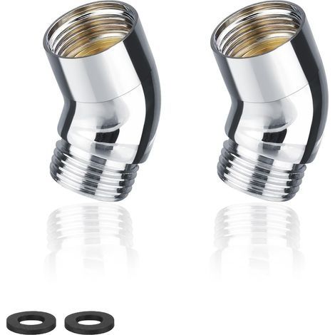 Adaptateur, 2 Pièces 135° Coude Inclinaison Adaptateur de Pommeau de Douche, Laiton Douchette Adaptateur, Convient aux Douchettes à Main (1/5)