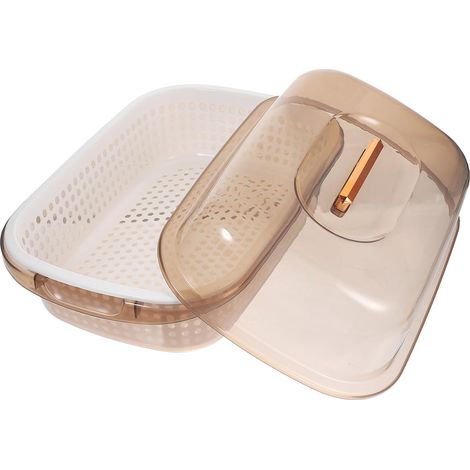 Panier Égouttoir de Cuisine PP avec Couvercle Double Couche pour Fruits et Légumes Rangement Pratique et Drainage Rapide Panier Multifonction pour Usage Domestique (1/5)