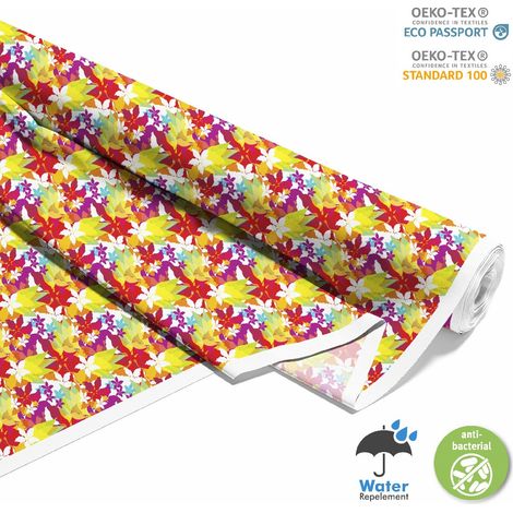 TESSUTI DECORATIVI PER ESTERNI OXFORD - Motivo fiori e foglie acquerello I DX295 (1/5)