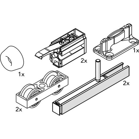 GARNITURE HAWA JUNIOR 80B MOD PAIRE VIS M10 + LONGUE DE 20MM