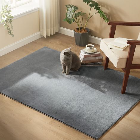 SONGMICS Tapis de salon, 120 x 170 cm, Antidérapant, Décoration Intérieure, pour Salon, Chambre Adulte et Enfant, Lavable en Machine, Style Moderne, Gris Tourterelle (1/5)