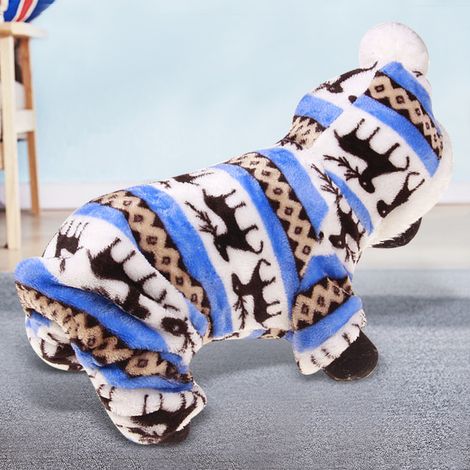 Vêtements d'automne et d'hiver doux et moelleux pour chiens, sweats à capuche pour petits chiens, salopettes pour chiots (1/5)