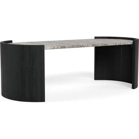 Mesa de centro Norsica 1075 , 42x60x125cm, Diámetro: 0, Mármol, Ovalada