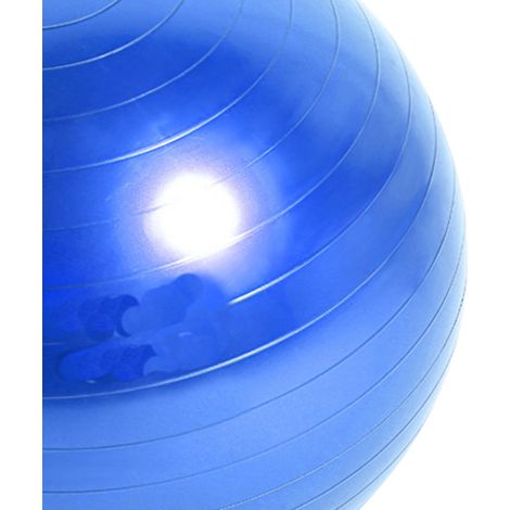 Ballon d'exercice en PVC de 75 cm de diamètre, épais et anti-éclatement, adapté à la gymnastique, au yoga et au fitness, bleu. (1/5)