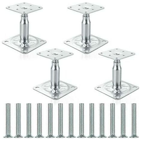 4er-Pack verzinkte Pfostenhalterungen, verstellbar 100-150 mm, Schwerlast (1/5)