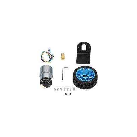 Ensemble de moteurs d'encodeur CW CCW, moteurs à engrenages à courant continu avec roue de support pour voiture d'équilibre DC12V12RPM (1/5)