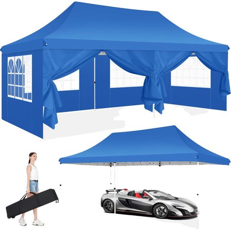 Tente Canopy, Tissu Imperméable, Protection UV, Bleu (1/2)