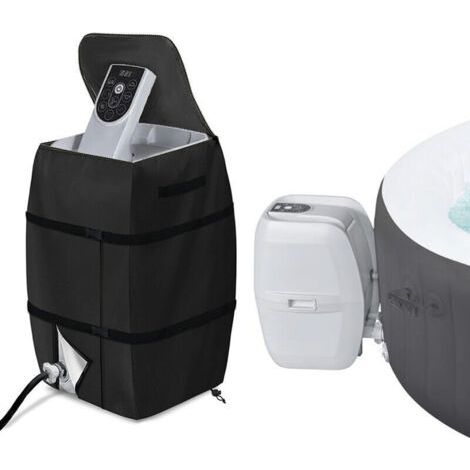 Housse De Chauffage pour Spa,Housse de Pompe de Chauffage, Housse de Spa imperméable,Couvercle De Pompe De Chauffage De Spa pour Spa,Housse de Spa Ajustable et Pliable avec Cordon et Boucle (1/4)