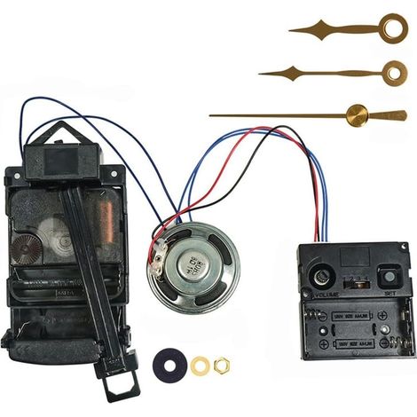 Horloge murale avec mouvement à pendule silencieux avec aiguilles, outils de réparation et kits de pièces de rechange (C)
