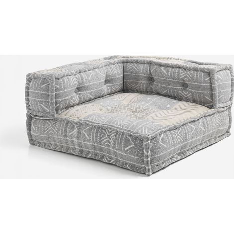 Sillón esquinero acolchado de algodón Yantra - Gris claro (1/3)