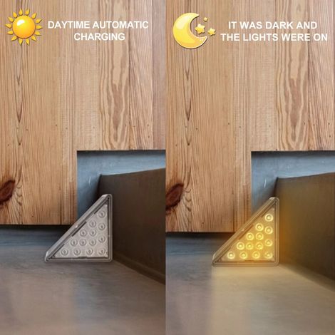 Warmweiße Solar-Treppenleuchten für den Außenbereich, wasserdichte LED-Stufenleuchten, Solarlampe, Solarlampen für den Außenbereich, Dekoration für Treppen, Deckstufen, 4 Packungen (1/4)