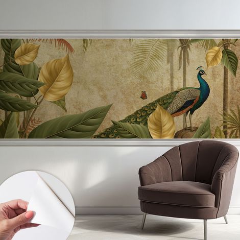 Fototapete Selbstklebend - trendige Wanddeko - Schlafzimmer - Wohnzimmer Exotischer Vogel 250x104 cm (1/5)