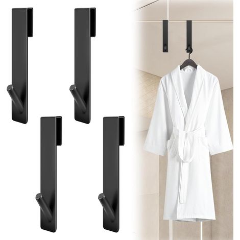 CCYKXA 4 Pièces Crochet Paroi Douche, Crochets de Porte de Douche en Acier Inoxydable, Crochet Porte Serviette sans perçage, Accroche Serviette Salle de Bain pour épaisseurs de Verre de 6-12 mm