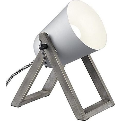 MARC LAMPADA DA TAVOLO CON PIEDI DI LEGNO GRIGIO H. 21CM 1 LUCE ATTACCO E27 (1/3)