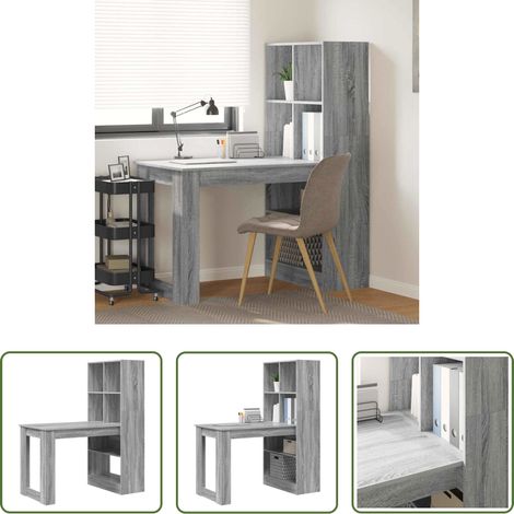 Bureau moderne - Bureau Gris Sonoma 122 x 67 x 145 cm Bois d'ingénierie (1/5)