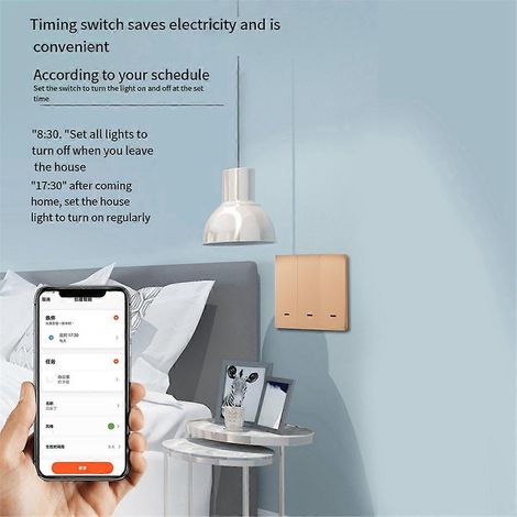 Tuya Smart Switch Zero Fire Line 2 Schalter Gold--