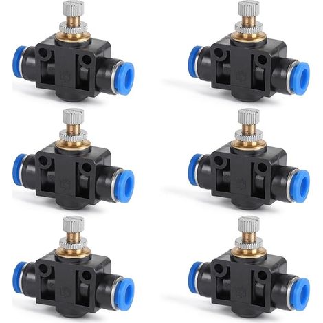 6 x Raccord Pneumatique 8 mm Vanne de Débit Push-in SA8 (1/5)