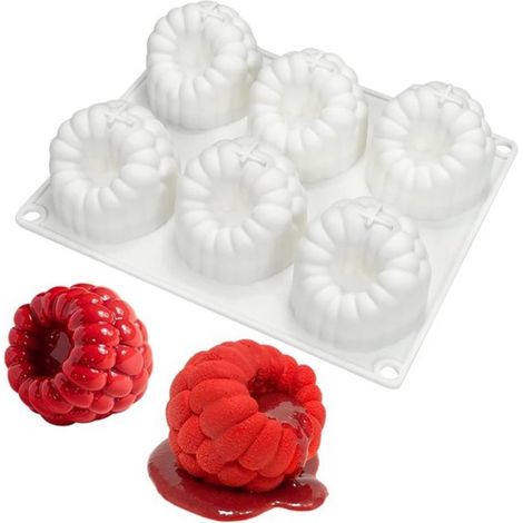 Moussecake Mold - Silicone - 20 x 16.8 x 5.3 cm - 6 Cavities - Oven Safe - Non Stick - Flexible (1/5)