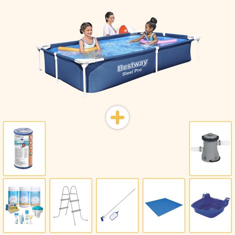 Bestway Bestway Steel Pro Rectangulaire - 221x150x43 cm - 8-pièces S22068 (1/4)