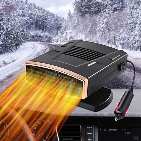 Ventilador de calefacción para coche - Calefacción para coche de 12 voltios - Calefacción - Desempañador - Rotación de 360 grados - Negro (1/5)