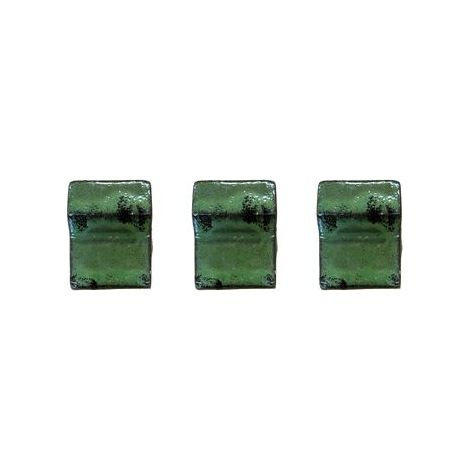 Lot de 3 pieds de pot 6cm vert profond fait à la main en terre cuite émaillée (1/2)