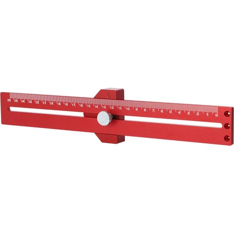 T-förmiger Anreißlineal aus roter Aluminiumlegierung mit präziser Skala, Anreißwerkzeug für die Holzbearbeitung (1/5)
