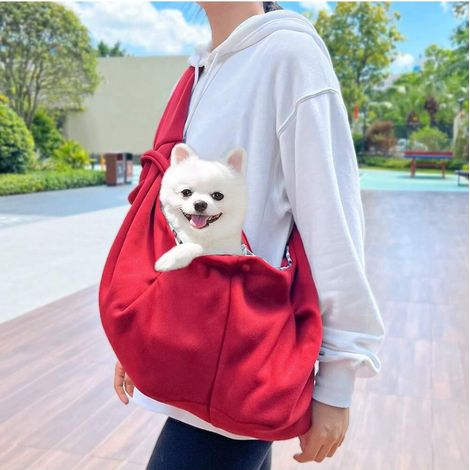 Sac de transport réversible pour chien et chat jusqu'à 7,3 kg, avec poche de rangement, harnais de sécurité, voyage mains libres (1/3)