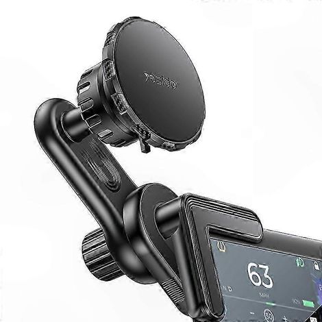 Support magnétique pour téléphone en voiture, support de fixation à clip flottant pour smartphones, montage sur grille d'aération, design écran flottant, maintien stable, compatible tous modèles (1/4)