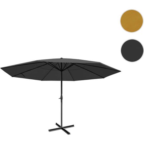 Parasol Meran Pro, parasol pour marché sans volants Ø 5m polyester/alu 28 kg - anthracite sans socle (1/5)