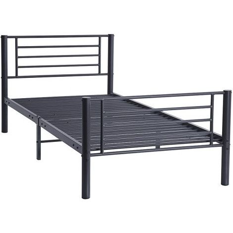 Letto in metallo 90x200 cm SAMMY, colore grigio scuro.
