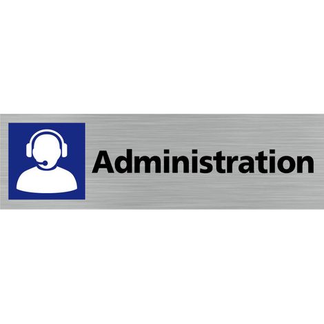 Pictogramme ADMINISTRATION (Q0226).- Adhésif aspect aluminium brossé - (1/5)