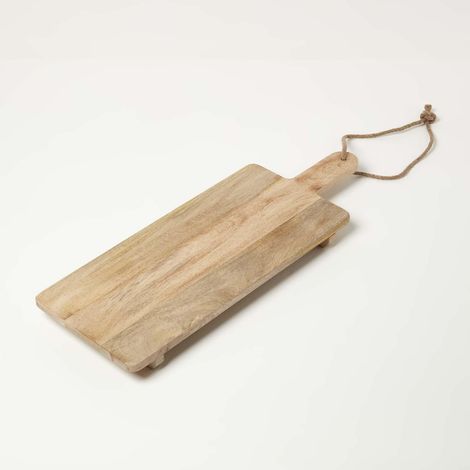 HOMESCAPES Solid Mango Wood Serving Board, 70 x 25 cm