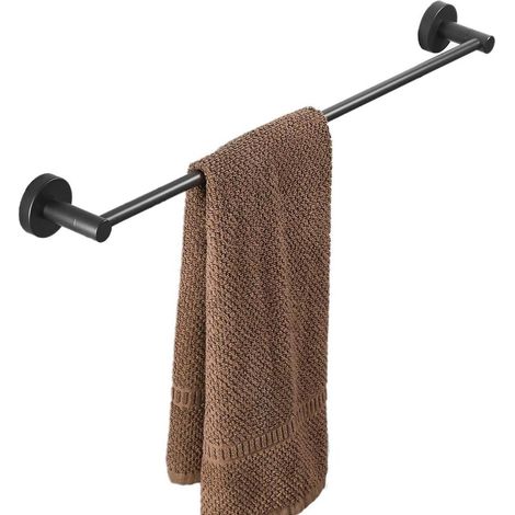 Porte-serviettes mural noir, 50 cm, pour salle de bain