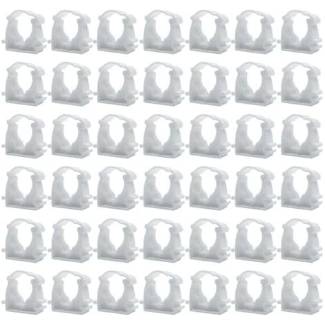 Collier pour tuyau,Lot De 42 Diamètre intérieur 16mm,supports de tuyau,colliers serrage en plastique,clips tube blancs,pour Conduite D'eau,Tuyau Gaz - (1/5)