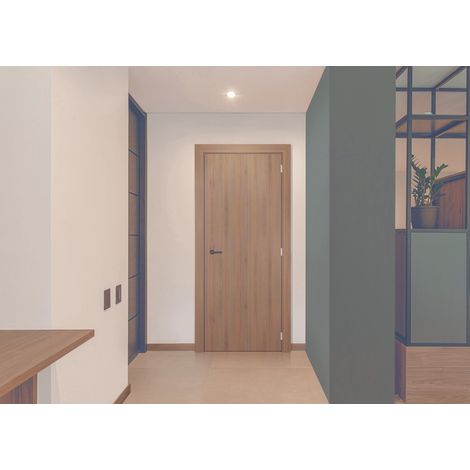 Bloc Porte Décor Noyer Light Walnut H204 X L83 Cm Côte Tableau P.gauche Gd Menuiseries