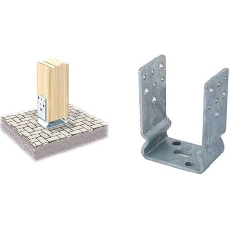 Supporto di ancoraggio porta pilastro tipo u, scegli se 9 x 12-5cm
