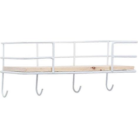 Étagère décorative suspendue moderne en fer forgé avec 4 crochets pour le rangement (1/5)