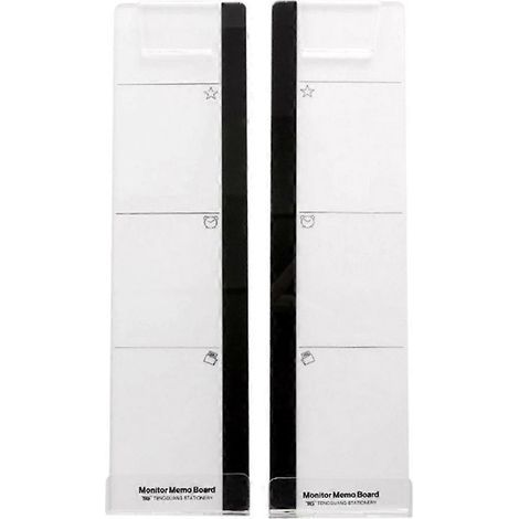 Lot de 2 tableaux mémo pour écran d'ordinateur, porte-notes, panneau latéral transparent, bloc-notes multifonction créatif. (1/3)