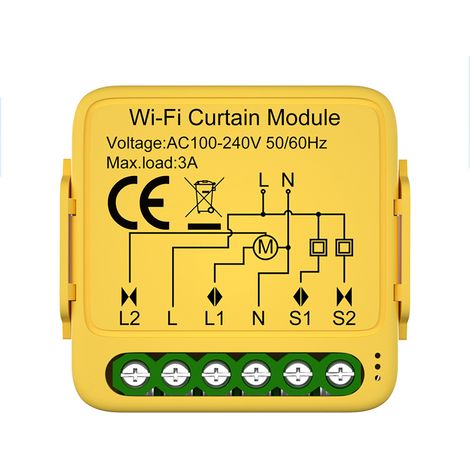 Módulo Tuya Wifi para persianas enrollables, interruptor inteligente para persianas eléctricas, control por voz mediante smartphone y Google. (1/5)