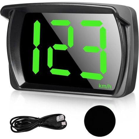 Head Up Display Auto HUD : compteur de vitesse numérique universel pour voiture avec GPS + double puce Beidou pour toutes les voitures, USB Plug and Play, KMH (1/5)
