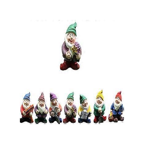 Harzfiguren für Terrarienzubehör, handbemalte Miniatur-Gnome in leuchtenden Farben für den Schreibtischgarten, wetterfeste Feengartenfiguren