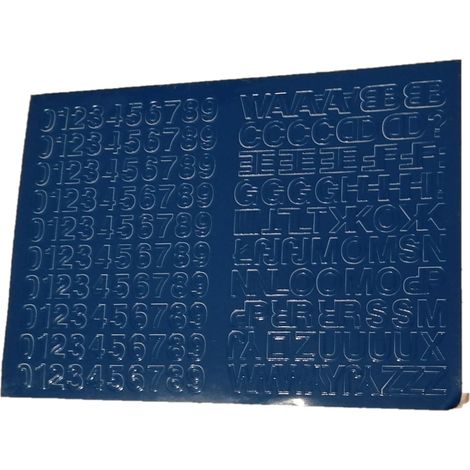 Letras y números autoadhesivos de lámina azul de 0,6 cm