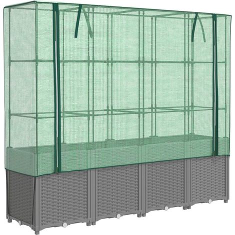 Maison Exclusive - Letto Rialzato con Copertura Serra Effetto Rattan 160x40x153 cm