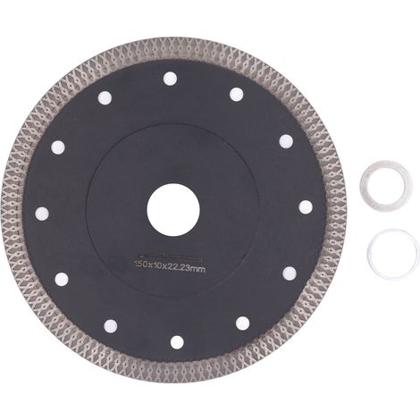 Disque diamant circulaire 150mm avec bride pour meuleuse, lame de coupe pour carrelage et marbre, roue à tronçonner à treillis.