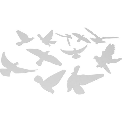 Vogelförmiger Spiegel-Wandaufkleber zum Selbermachen für Wohnzimmer und Schlafzimmer, Silber (1/5)