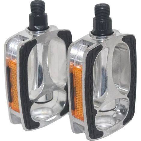 Paire de pédales de vélo avec réflecteur et bandes antidérapantes, pédales VTT automatiques en alliage d'aluminium durable, pédales de vélo de route, 12 x 7 x 3 cm (1/4)